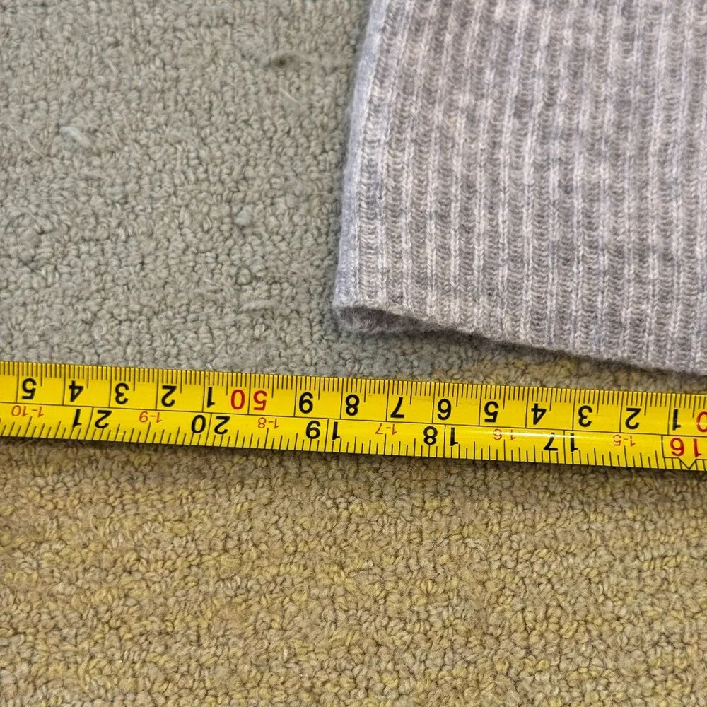 Lark & Ro 100% Cashmere Off Shoulder Ribbed Sweater Gray Size Large - Picture 10 of 15